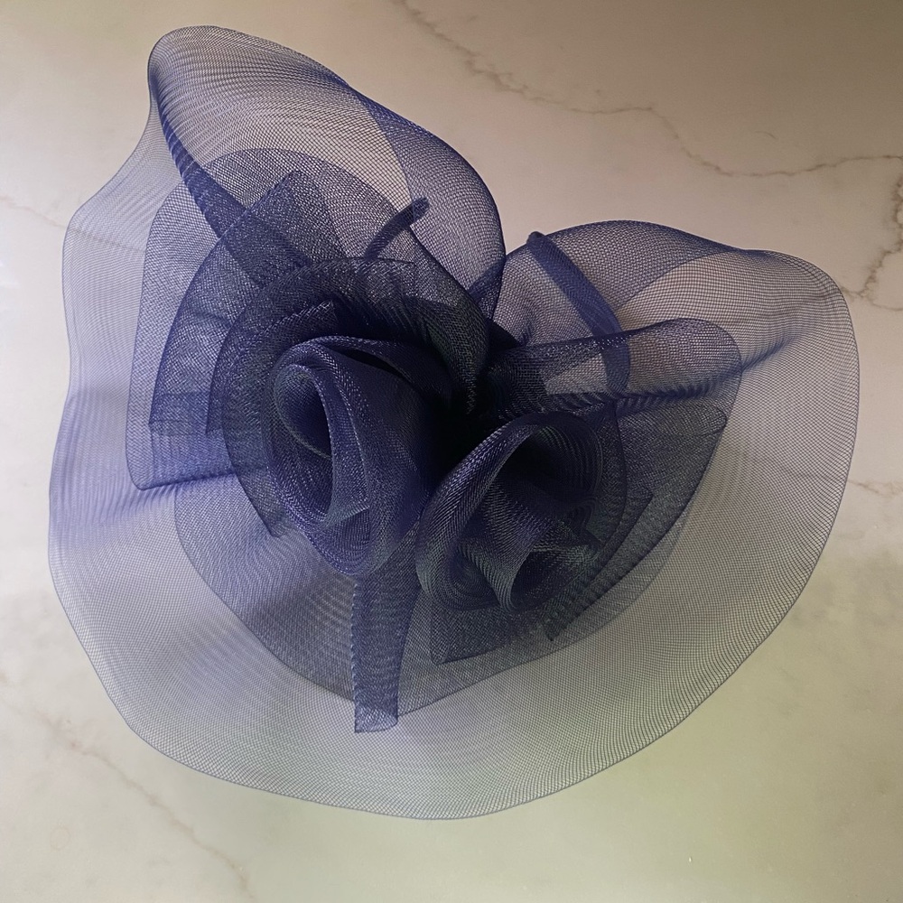 Kate Landry Elegant Navy Mesh Hat